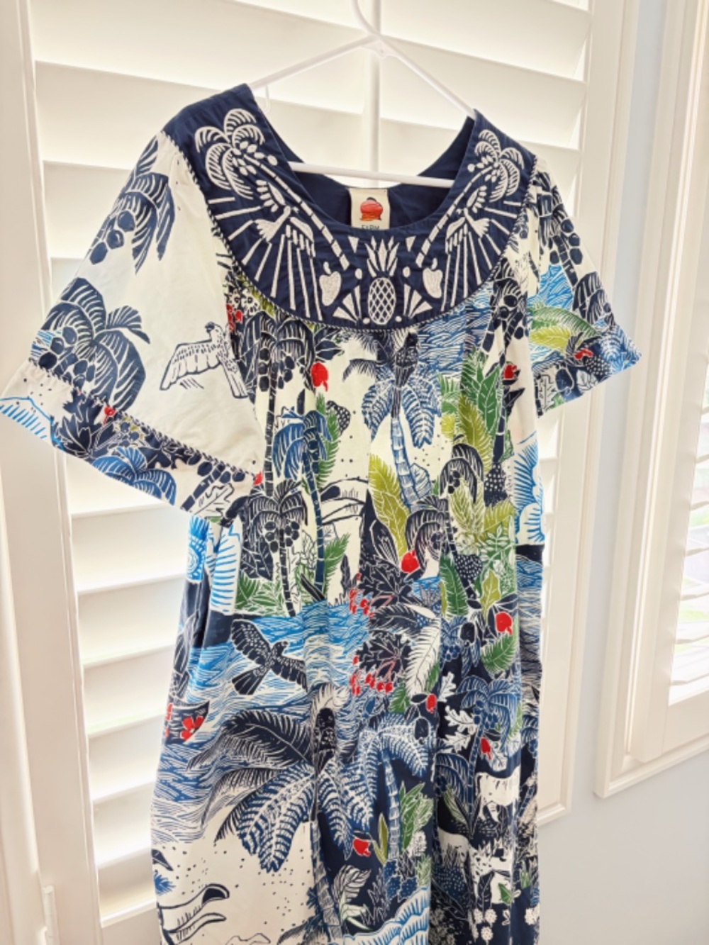 FARM Rio Blue, White & Green Tropical Maxi Dress - Picture 9 of 12